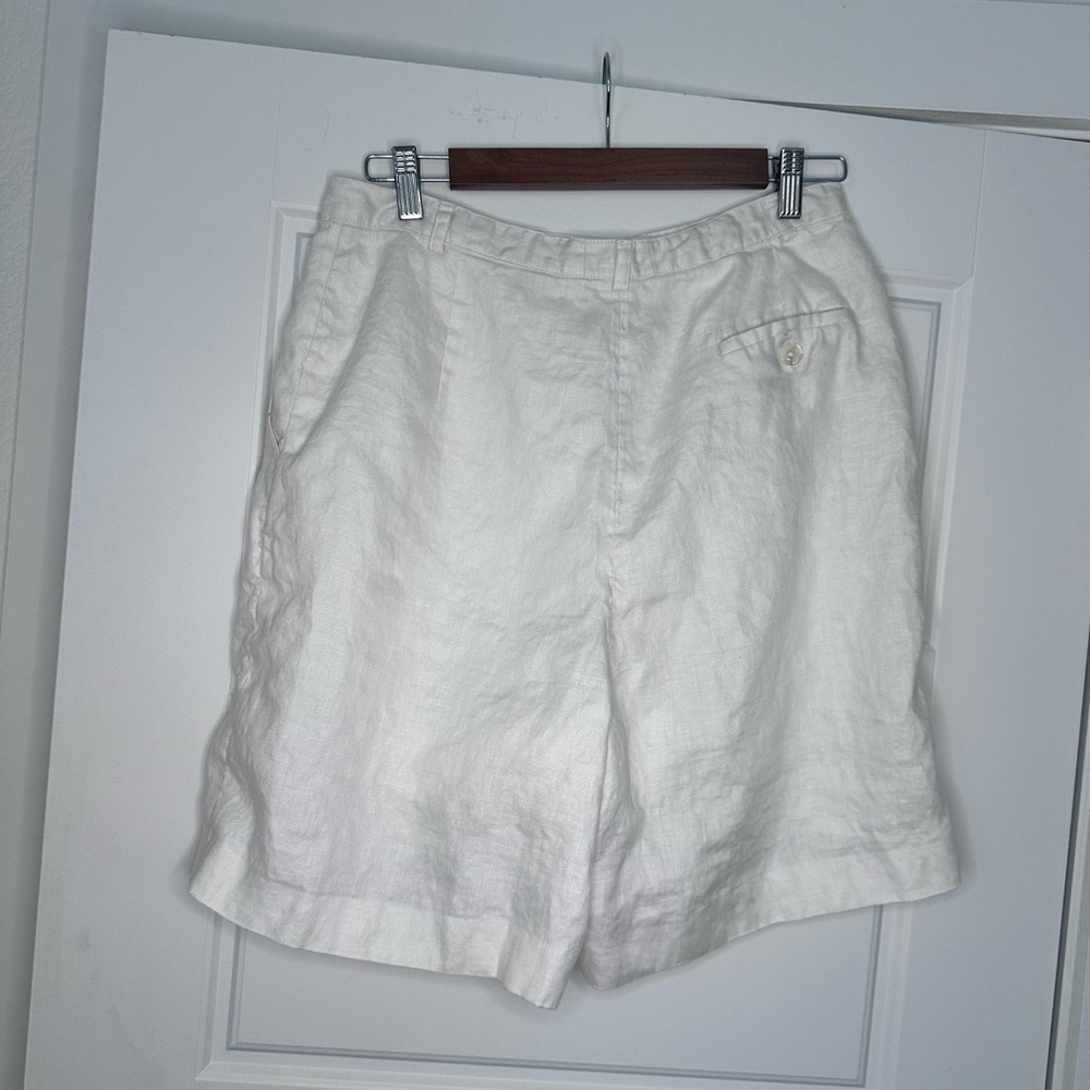 Ralph Lauren Elegant Cream Linen Shorts - Picture 11 of 13